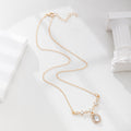 Water drop necklace wholesale european and american cross-border jewelry personalized diamond-encrusted niche high-end versatile autumn and winter sweater pendant for women