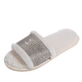 Slipper 2024 winter export fashion rhinestone pattern flat cotton slippers for women - perfect for cross-border e-commerce and us/european markets