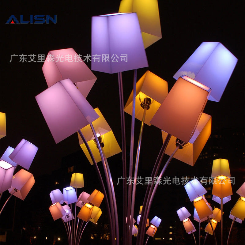 Outdoor waterproof colorful box landscape light Park square landscape light Garden rest area Seat lighting decorative light