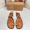 Za autumn 2024 flat sandals: new summer collection - brown square toe crossover casual outdoor flat sandals