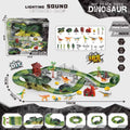 hot-selling electric dinosaur track car diy versatile assembly building educational roller coaster tunnel toy wholesale
