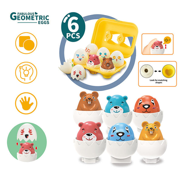 Cross-border  export pairing egg press sound color shape cognition children's enlightenment science and education educational toys