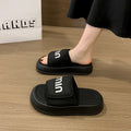 Trendy and comfortable embroidered letter flip-flops - 2026 indoor/outdoor fashion sandals - trendy and stylish women's platform slippers