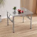 Thickened stainless steel foldable tablefor home bench table commercial rectangular outdoor barbecue stall portable dining table
