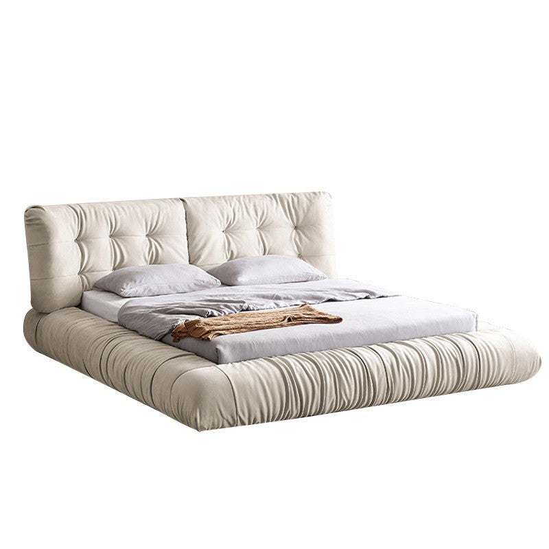 Cloud bed casual modern technology cloth wabi-sabi style accessible luxury bed master bedroom cream style designer fabric bed