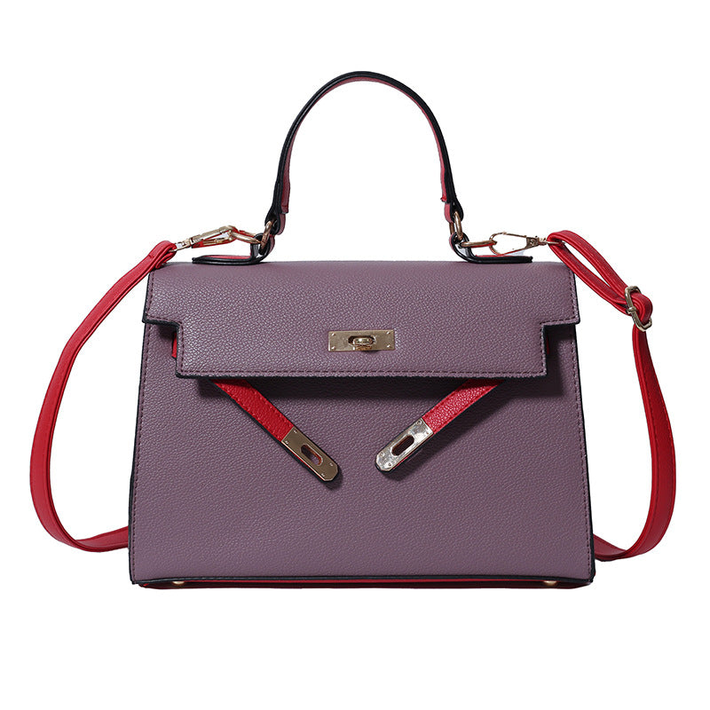 Versatile women's shoulder bag - crossbody, tote, and handbag - 2025 new arrival - trendy color block kelly bag for women (cross-border e-commerce)