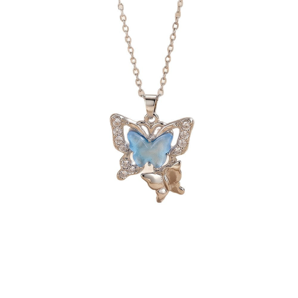 European and american fashion hot selling copper inlaid zirconia flower necklace for women, light luxury niche style, versatile minimalist, non-fading clavicle chain jewelry