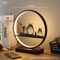 Minimalist modern nordic table lamp - bedside night light with round reindeer design, touch & remote control, usb charging port