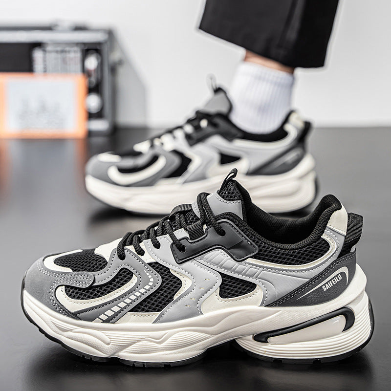 Spring men's shoes 2026 new men's versatile non-slip chunky sole athletic casual running shoes mesh breathable dad shoes