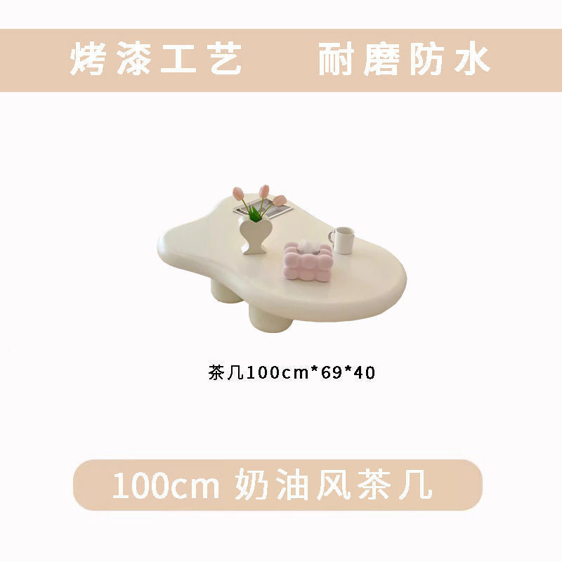 Influencer-approved cream cloud coffee table: nordic-style, space-saving, irregular shaped tea table for modern minimalist home decor and homestays