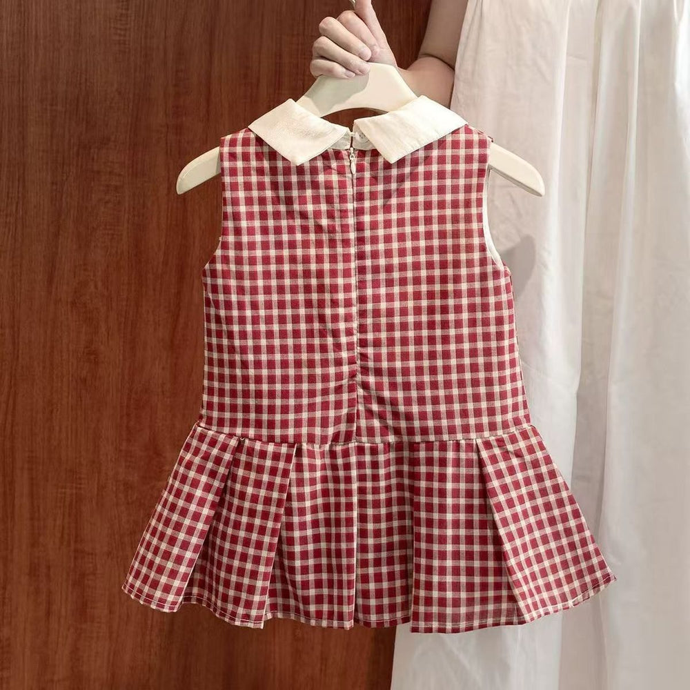 Summernew arrival baby dress baby bag butt skirt fresh plaid girl short-sleeved outweark-style princess dress summer