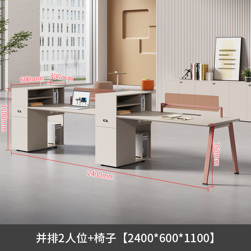 Staff desk office desk and chair combination casual modern office screen computer desk employee slot six-person booth