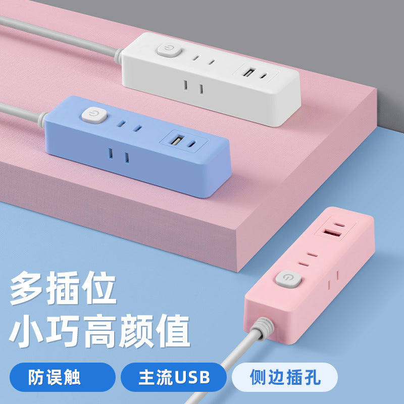 Two-pin socket 2-hole plug for homeusb power strip two-pin plug wiring board two-claw plug-in board two-pin power strip