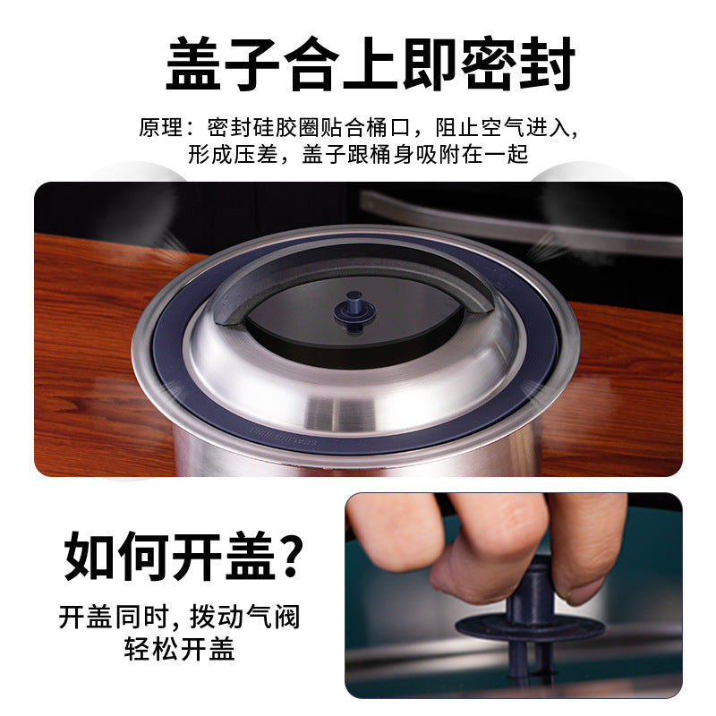 One piece of rice bucket box will be sent on behalf of 304 stainless steel negative pressure large-capacity household insect-proof rice tank, moisture-proof and fresh-keeping grain storage.