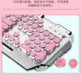 Xinmeng x10 steampunk keyboard cute pink true mechanical keyboard blue switch gaming desktop computer for girls
