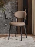 Italian cream style dining chair - premium light luxury designer chair for home - modern minimalist upholstered backrest dining table stool