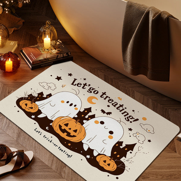 Halloween cartoon floor mat, bathroom door absorbent mat cartoon cute bathroom bedroom quick-drying foot mat non-slip mat