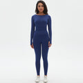 fashion seamless knittingpure color tight high elastic yoga suit sports running fitness suit two-piece set for women