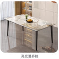 Slate dining table - modern minimalist luxury design for small spaces - rectangular dining table and chair set for home, living room