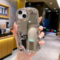 Suitable for apple 16 stereo mirror mobile phone case iphone11 creative korean style electroplated soft case xr wave protective cover