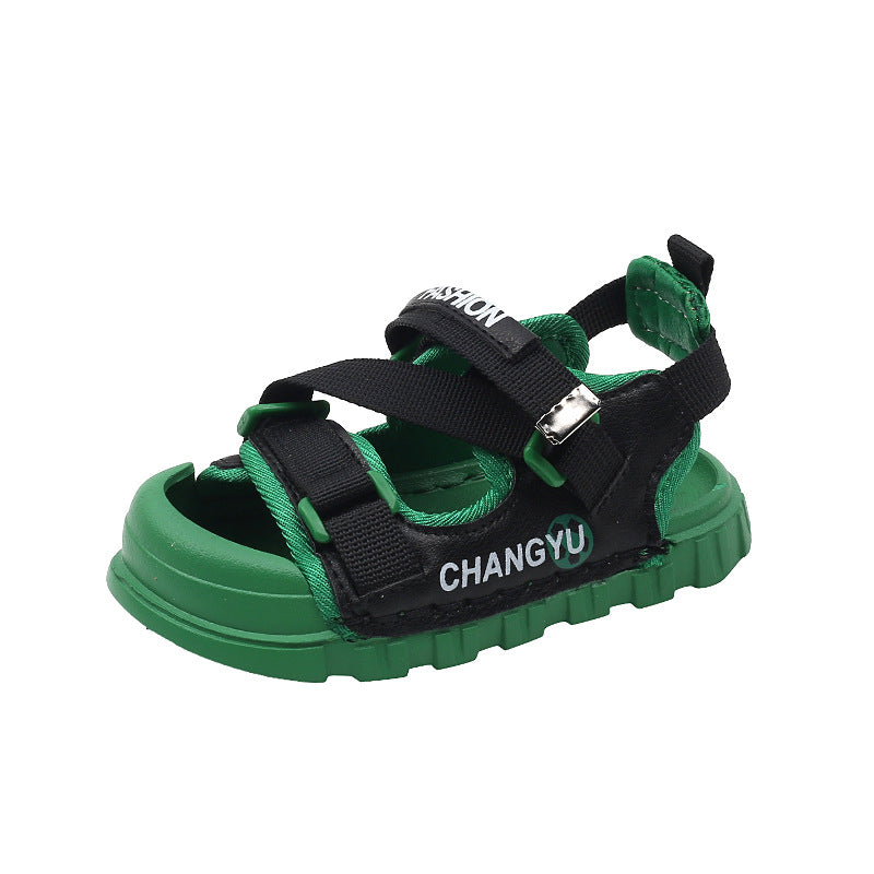 summer kids' sandals - closed-toe fashion beach shoes for girls, soft sole athletic sandals, candy-colored trendy shoes, ages 1-6