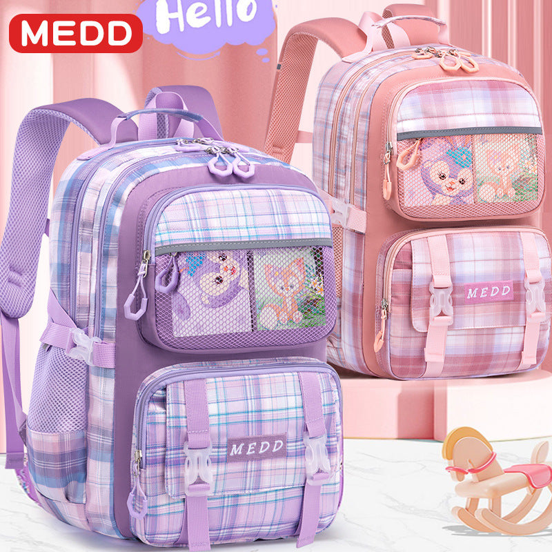 New primary school schoolbag female cute, lightweight, spine protection, large-capacity children's backpack wholesale for grades 1-6