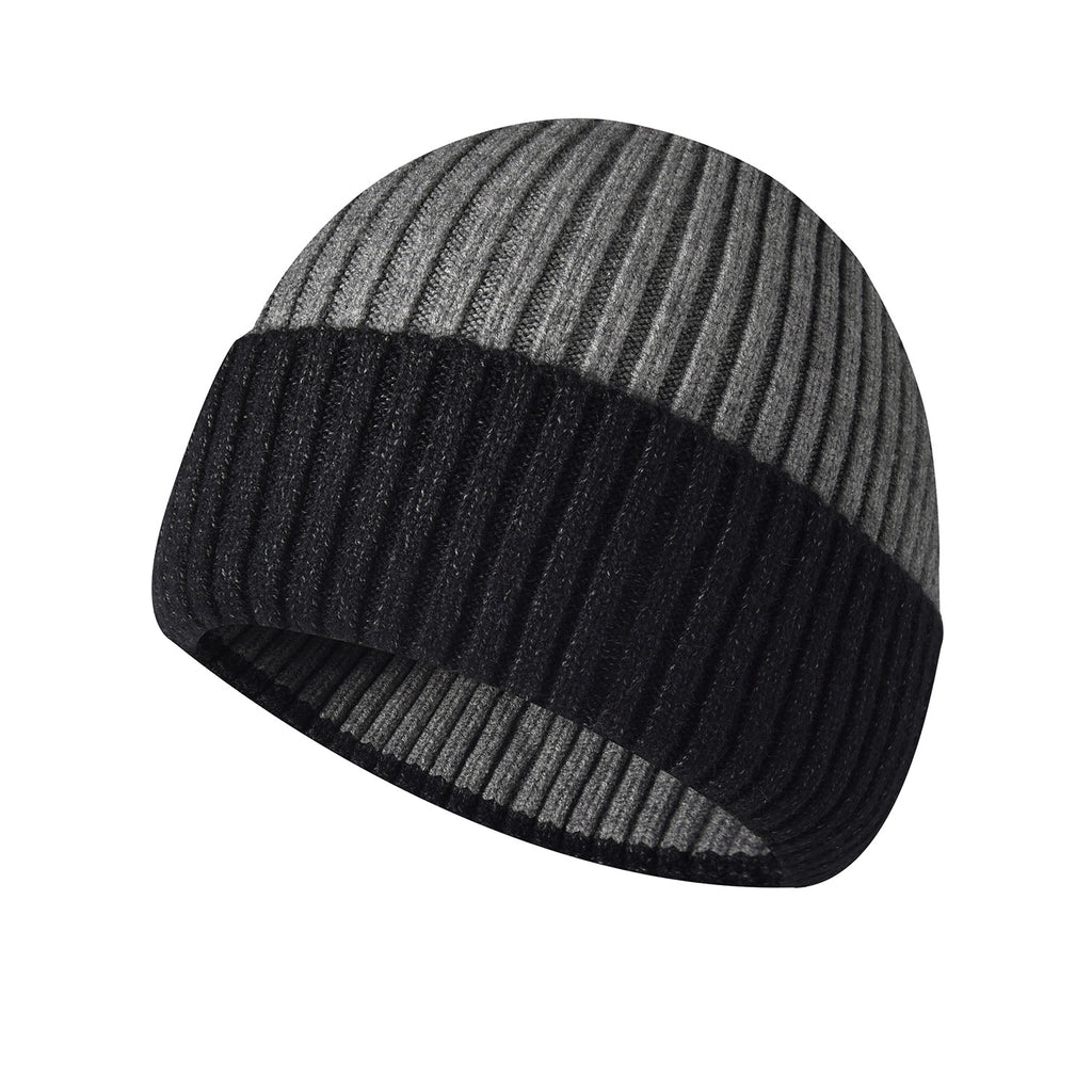 Rabbit velvet core-spun yarn knitted hat winter new men's and women's warm wool hat crimped hat outdoor dome pullover hat
