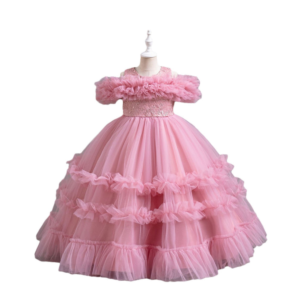 New arrivalin stock tutu evening dress pattern princess dress girl piano performance dress flower girl