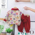 Spring & fall boys handsome baby clothes fashionable spring new outwearsuitthree-piece set one year old baby boy spring clothes