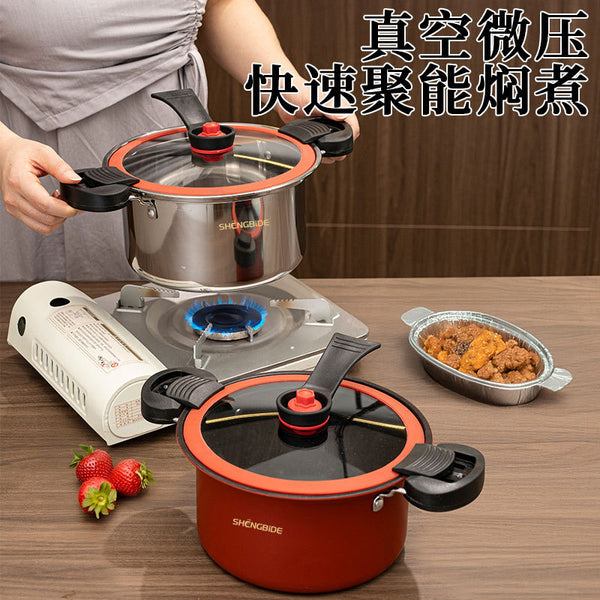 3.5L micro-pressure soup pot thickened household steamer cooking porridge pot cooking pot cooking gas induction cooker pressure stewing soup pot