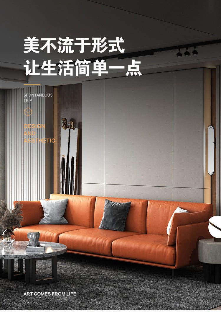 Minimalist light luxury tech fabric lazy sofa modern leather sofa nordic style large apartment living room single, double, and triple seater combinations