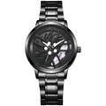 New creative sports car wheel design wristwatch - 3d hollow dial fashion men's watch - large dial quartz watch - wholesale