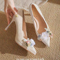 French high heels women's stilettos 2025 spring and autumn new arrival waterproof platform elegant beautiful wedding shoes sexy pointed toe flats