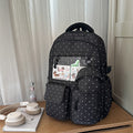 Japanese-inspired, minimalist, and trendy backpack for women. features a delicate floral design, perfect for casual use, school, or class. a versatile, large-capacity backpack that's easy to match with any outfit
