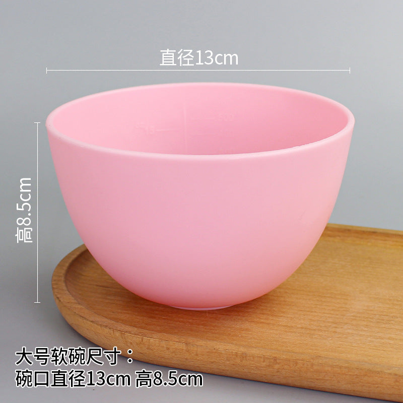Beauty bowl spa mask mixing tool plastic mask bowl wholesale set - flat rim bowl
