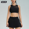 new arrival sports short skirt suitfashion tape tennis pleated skirt women's fake two-piece quick-drying high waist yoga short skirt