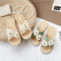 Women's summer sandals & slippers - 2024 new flat sandals with floral design - korean style fashion, trendy student beach shoes, ins style