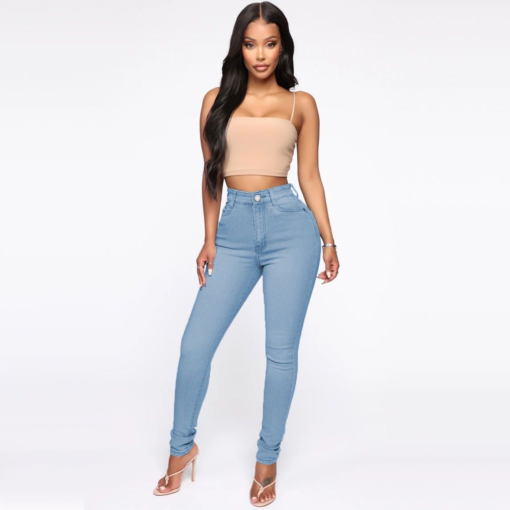 Amazon  skinny jeans women's new european and american pencil washed skinny jeans stretch denim pants