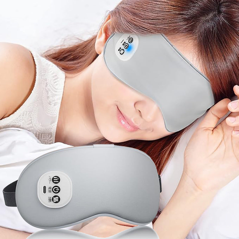 Usb rechargeable hot & cold eye mask - eye massager, eye care device, vibration massage, ice pack, sleep eye massager