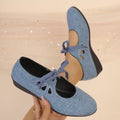 summer new arrival: plus size women's casual flats, round toe lace-up mom shoes - wholesale