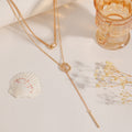 Long chain necklace wholesale, european and american cross-border fashion trend, long pendant, niche design, double circle ring necklace
