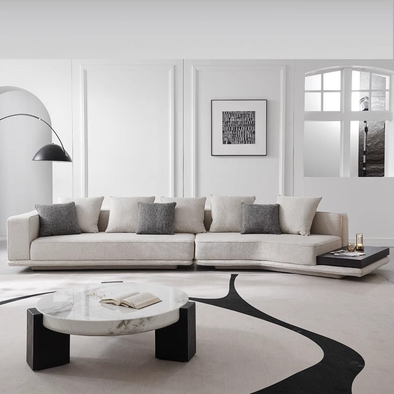 Foshan source factory horizon sofa italian normcore living room fabric sofa for home special-shaped cotton and linen sofa