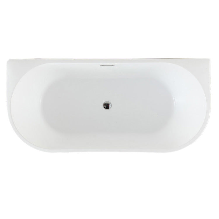Sannora bathroom small medium unit acrylic wall semi oval thin edge adult independent bathtub 1.5-1
