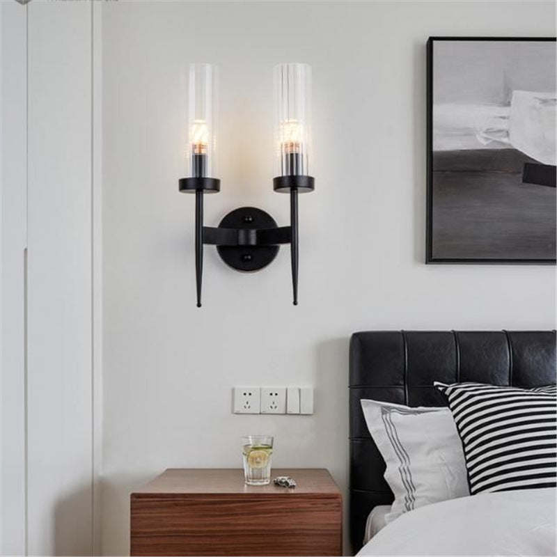 Nordic wall lamp postmodern casual creative crystal light luxury living room background wall lamp bedroom stairway aisle bedside lamp