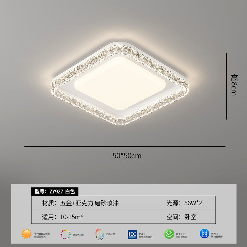 Living room light ceiling light Italian light luxury atmosphere household rectangular ultra-thin eye protection hall light whole house lighting package