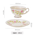 French retro romantic afternoon tea cup and saucer set, fresh floral ceramic coffee cup set, exquisite