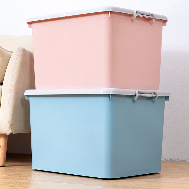 Yunite large clothes storage box plastic with pulley finishing box with lid clothes storage box quilt storage box