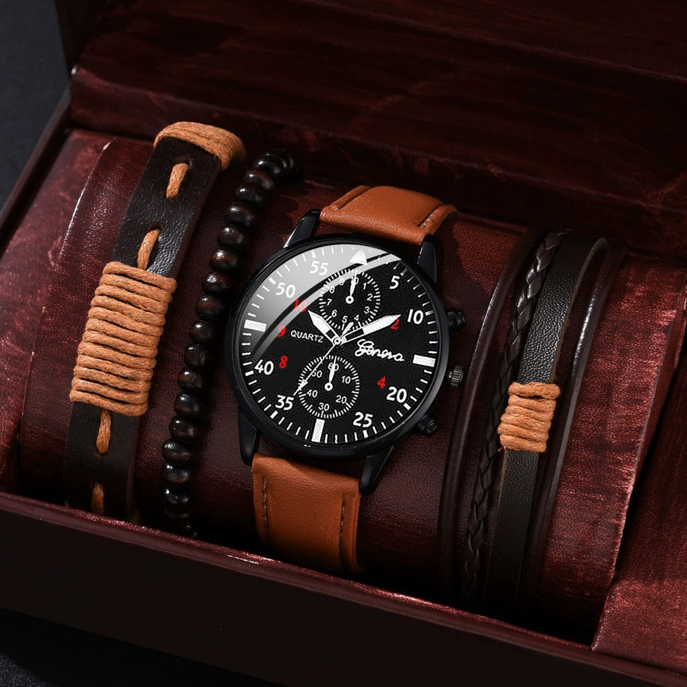 Aliexpress new men's versatile fashion watch, hot-selling business two-dial wristwatch, factory direct