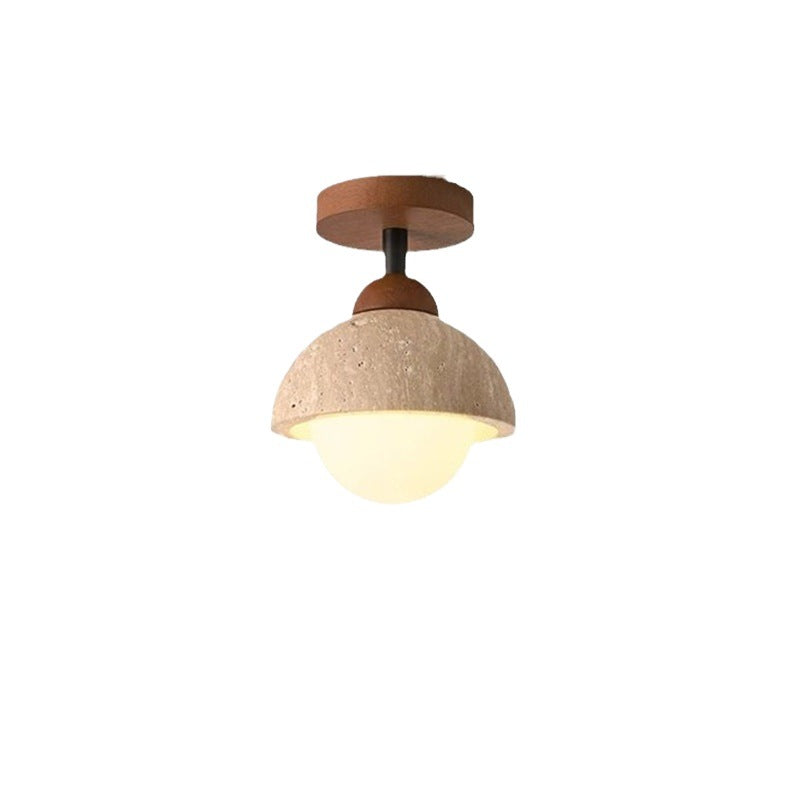 Wabi Silent Wind Balcony Light Retro Entrance Cream Wind Corridor Travertine Medieval Entrance Aisle Japanese Style Silent Ceiling Light