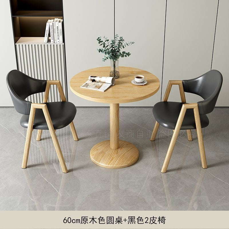 Minimalist modern negotiation table and chair set - perfect for bubble tea shops, coffee shops, dining tables, balcony round tables, casual small spaces, and reception areas